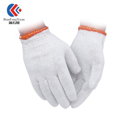 China Construction 50 grams of white cotton gloves with soft hand feeling and breathable quality for sale