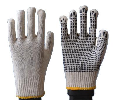 China ANTI-SLIP Knitted Cotton Yarn PVC Dot Gloves For Industry Use for sale