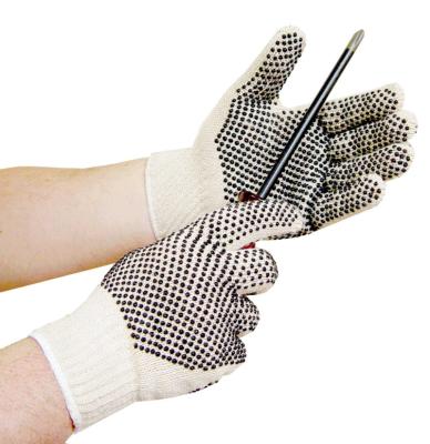 China ANTI-SLIP customized color PVC dotted glove with one side or double side dots for hands protection for sale