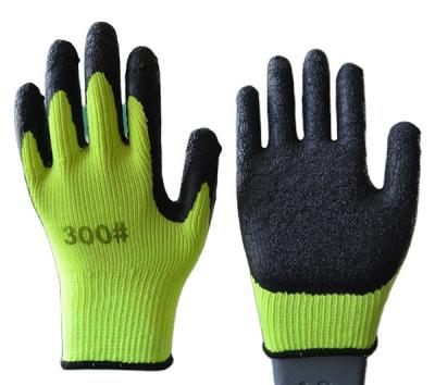 China Winter Latex Safety Work Gloves Latex Warm Cotton Coated Gloves for sale