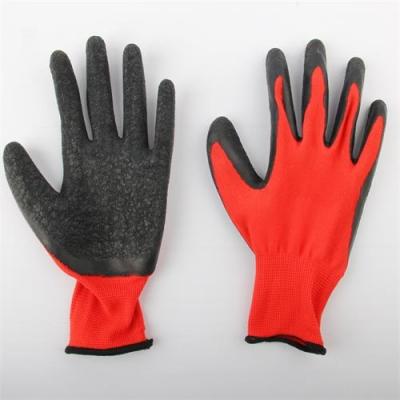 China Anti-slip 13g Polyester Coating Red Latex Dipped Work Hand Latex Gloves for sale