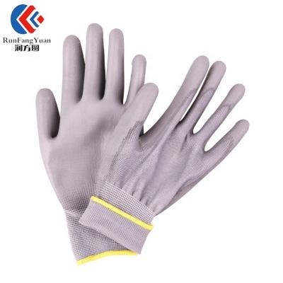 China Wholesale China 13gauge Gray Polyester Lining PU Palm Dipped Hand Work Gloves for sale