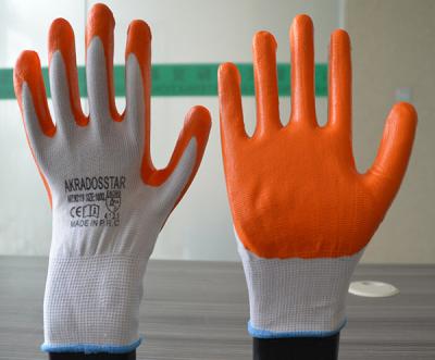 China Durable A Grade Mill Workers Wear Nitrile Palm Coated Gloves for sale