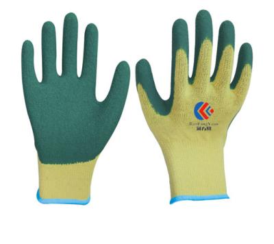 China 10G Cotton Coating Latex Coated Ply Ended Work Safety Gloves for sale