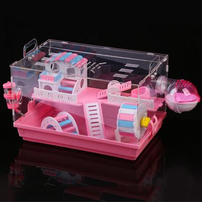 China Breathable Cute Castle Form Luxury Double Floor Hamster Cage Equipped With All Hamster Needs for sale