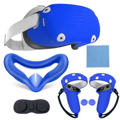 China Comfortable VR Front Cover, Silicone Mask with Lens Guard, Touch Controller Grip Leather Cover for Oculus Search 2 Accessories for sale