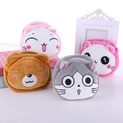 China Soft Cartoon Kawaii Animal Fluff Fur Embroidered Kids Friendly Soft Zipper Shoulder Bag Skin Messenger Bags Coin Purse for sale