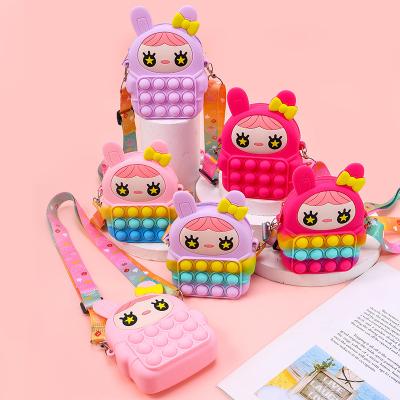 China Best Selling Items Lightweight Matryoshka Cute Pops Her Bubbles Toss Silicone Doll Bags Zipper Wallets Kids Make Up Purses For Girl for sale