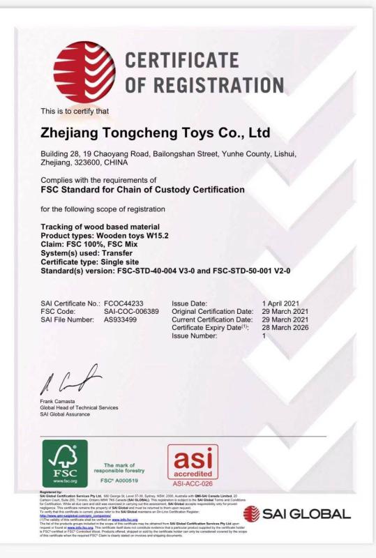 FSC - Zhejiang Tongcheng Toys Co., Ltd.