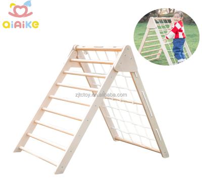 China 2022 Outdoor Playground Slide Climb Frame Baby Swing Climb Rope Ladder Kids Indoor Wooden Wooden Games for sale