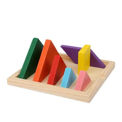 China DIY TOY Hot Sale Wooden Tangram Good Learning Games Custom Printing Puzzle for sale