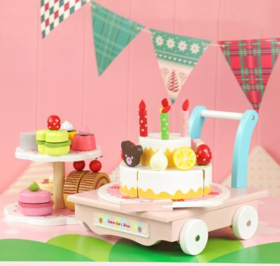 China Wholesale Eco-friendly Material DIY Birthday Cake Toy Education Kitchen Toys Children Pretend Wooden Toy Pretend Play for sale