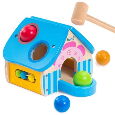 China Wooden Colorful Educational Blow Game House Hammer Grinding Wooden Toy for sale