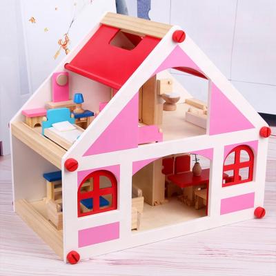 China DIY Wooden Dollhouse Dollhouse Dollhouse DIY Kit Girls Dollhouses Miniature Wooden Bedroom Furniture for sale