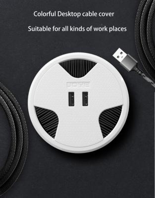 China Modern Wholesale Plastic Grommet Management USB Charger Desktop Cable Double Wire Hole Cover for sale