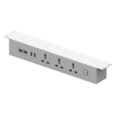 China Easy Installation Under Desk Multi Universal AC Power Outlet Three Socket Extension for sale