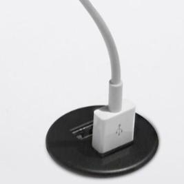 China UniversalÂ   Charging Type C USB Sofa Mount Round USB Charger Desk Dual USB Charger for sale