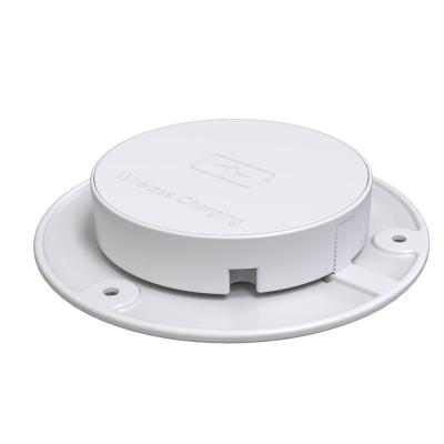 China Cell Phone 10W Black Desk Recessed Qi Wireless Charger TYPE C Ports USB Wireless Charger For Furniture for sale