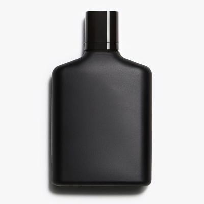 China Matte Black Color Square Frosted Luxury Eco-friendly Recyclable 50ml 100ml Empty Crimp Spray Perfume Oil Empty Glass Perfume Bottles for sale