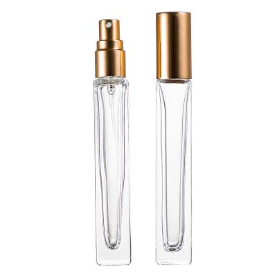 China 10ml Parfum Perfume Atomizer Glass Cosmetic Refillable Spray Bottle With Gold Cap Aluminum Pump For Cologne for sale