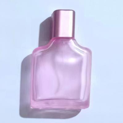 China Eco-Friendly Recyclable In Stock Rose 30 Square Frosted Glass Perfume Bottle 50 100Ml Bottle Matte Luxury Beautiful Spray Glass for sale