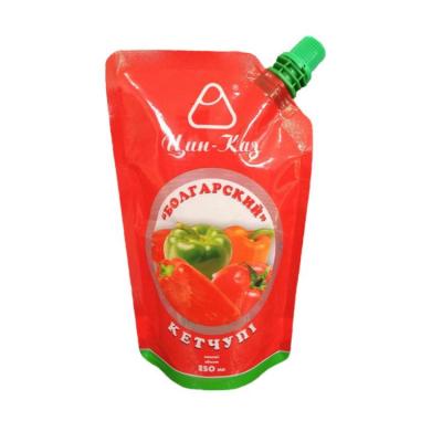 China Hot Sale 100% Barrier Free Customized Food Grade BPA Aluminum Foil Printed Plastic Laminated Stand Up Ketchup Spout Pouch Bag for sale