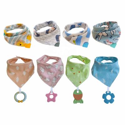 China Reversible Reversible Football Feeding Bibs and Teething Toys Baby Bandana Drool Bibs and Teething Toys with 100% Cotton Absorbent for sale