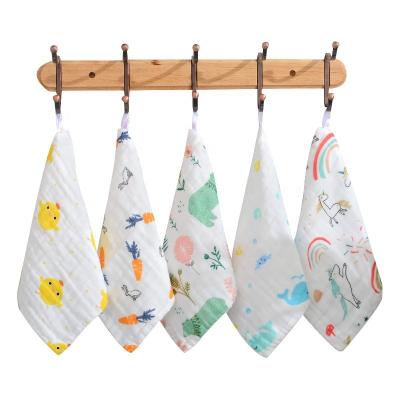 China Infant Square Gauze Cotton Baby Handkerchief Square Muslin Towel Face Baby Towel Cloth Kids Hand Viable Cloth Towel for sale