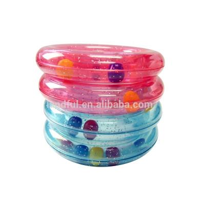 China Toy Plastic Baby Rattle Ring Inflatable Rainbow Colorful Light Blue Red Bead The Beans Baby Toy for sale