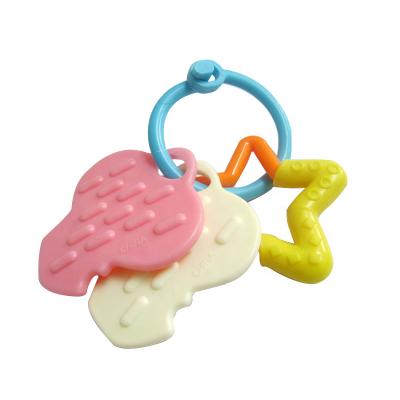 China Toy Green Leaf Handmade Soft Toy Party Keys Plastic Chew Teether Baby Teether Baby Plastic Silicone Teether for sale