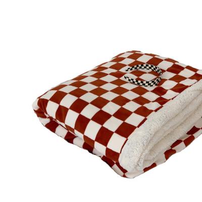 China Wholesale Nordic Simple Black And White Grid Viable Hot Selling Knitting Blanket For Sleep for sale