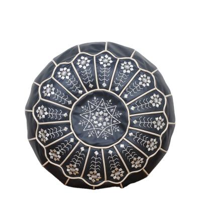 China Medium Customized Futon Sofa Coffee Table Leather Stool Mandala Embroidery Sofa Cover Europe Cowhide for sale