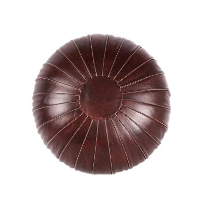 China Lazy Cowhide Seat Oil Wax Cowhide Cowhide Futon Tea Cushion Retro Round Tatami Rural House Balcony Lazy Cowhide Cushion for sale