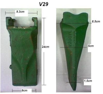 China TIG merkfabriek van V29-Graafwerktuig Bucket Teeth V29SYL en Adapter, Rotstanden voor Graafwerktuig Te koop