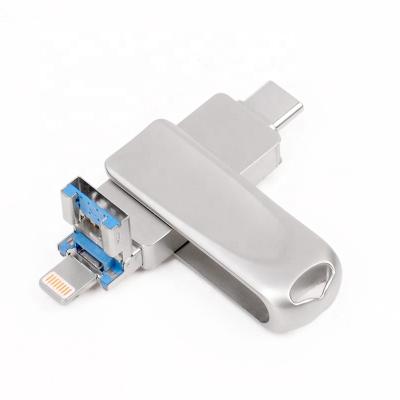 China Rectangle Metal Type-C Micro USB 3 IN 1 Promotion Gift OTG USB Flash Drive for sale