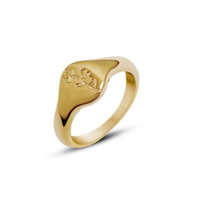 China Vintage Wholesale Fancy Logo Personalized Unique 18k Gold Rose Plated Rings For Women for sale