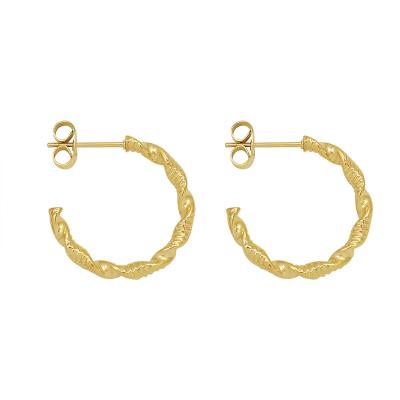 China Vintage Christmas 2021 Gold Plated Stainless Steel Hoop Earring Helix Fancy Earrings For Party Girls for sale