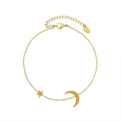 China Summer Cute Jewelry Beads Beach Foot Personalized Fancy Star Charms Bracelets Chain Bracelets Cuban Moon Anklet for sale