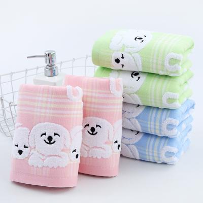 China Water Absorbing Cute 100% Cotton Cartoon Jacquard Cute Jacquard Super Soft Twist Towel for sale