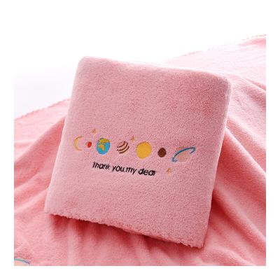 China Coral QUICK DRY Velvet Polyester Soft Absorbent Bath Towel For Kids for sale