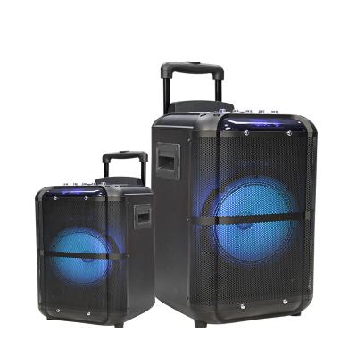 China 8 Inch Wireless DJ Speaker Stage Trolley Party Phone Function Super Big Size Bass Microphone Outdoor BT Speakers for sale