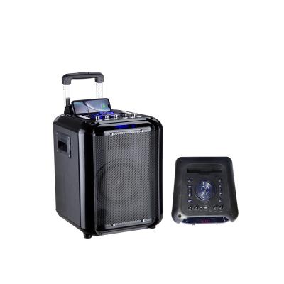 China USB Rechargeable Outdoor Portable MP3 Player Karaoke Phone Function High Power Speaker System Trolley Blue Tooth Music Speaker for sale