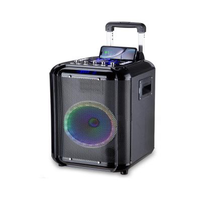 China Populardj 2022 Inch 80W Active Light 8 Party Function Phone Box Trolley Wireless Sound System Speaker With Microphone for sale