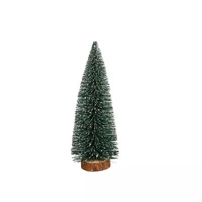 China PE 10cm flocking small Christmas tree tabletop decoration Micro Christmas tree model Christmas decorations for sale