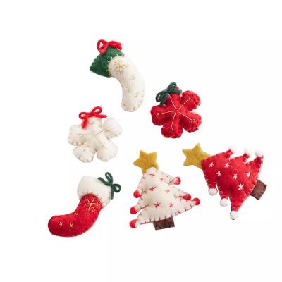 China Wool +PP cotton Christmas decorations Wool felt pendant accessories diy scene layout props Christmas tree Snowflake socks hanging ornaments for sale