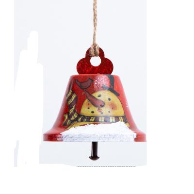 China Iron art Wrought Iron Christmas Tree Pendant Snowman Bell Christmas Decorations for Christmas Atmosphere for sale