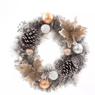 China PE/PVC Nordic Style Christmas Wreath and Wall Hanging Flower Rattan Ring Encryption Christmas Garlands & Wreaths for sale