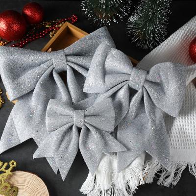 China Cotton cloth Christmas Tree Decorations with Pearl Cotton Gold Powder Bow for Capturing Festive Atmosphere in Photographs for sale