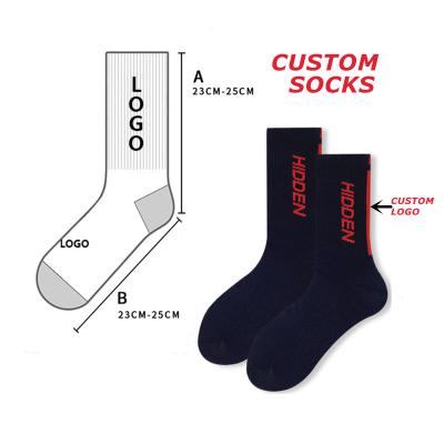 China Best Selling Sports Custom Logo Student Crew Casual Mid Tube Socks for sale