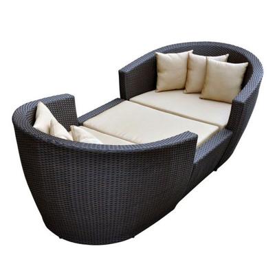 China Leisure Outdoor Chaise Lounge 2+1 Garden Patio Rattan /Wicker Chairs Leisure Beach Chairs for sale